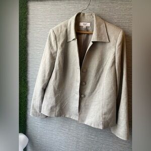 Le Suit Women's Light Gray Three-Button Blazer